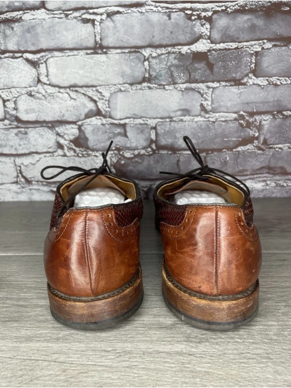 Allen Edmonds Hampstead Brown Leather Woven Oxfords Dress Shoes Men Sz 10.5D US